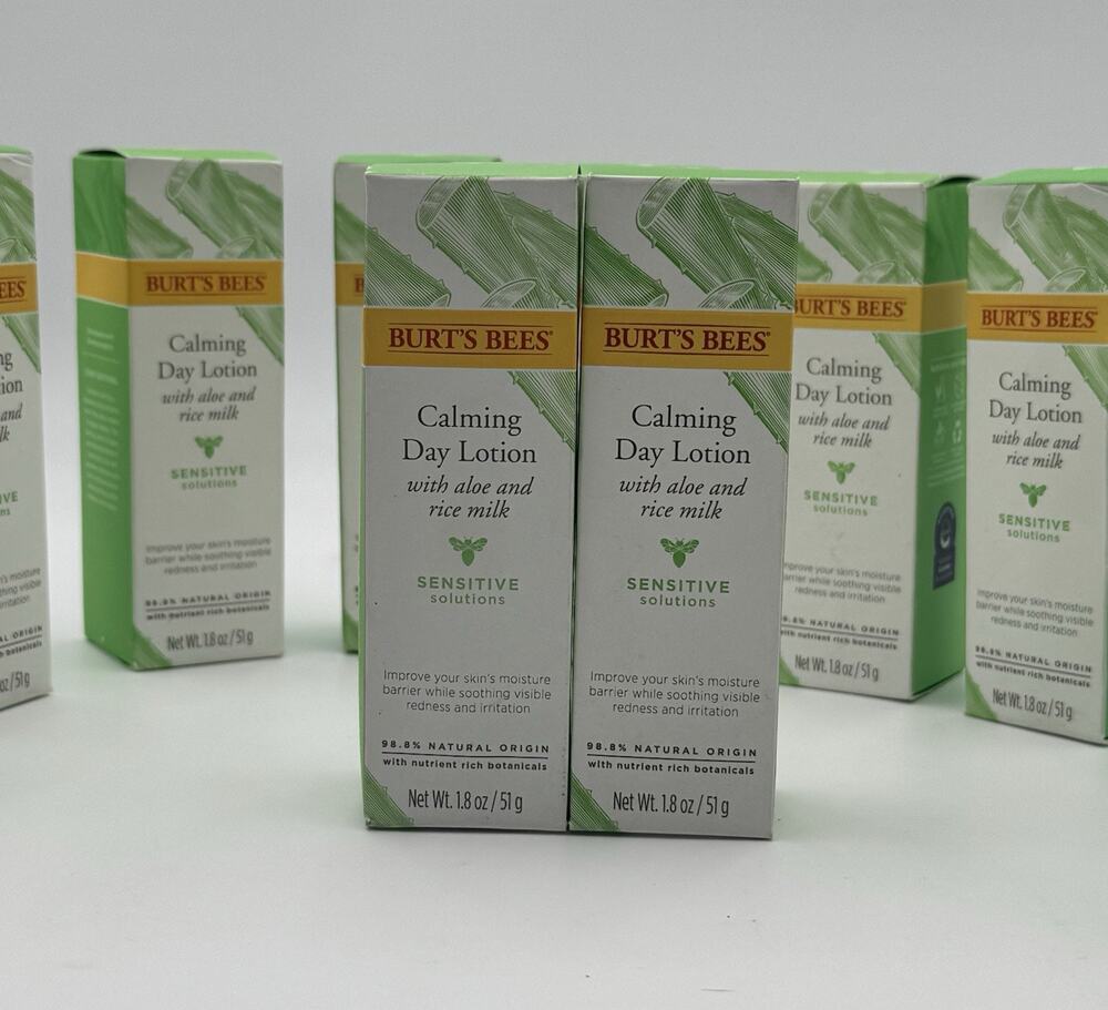 [2] Burt's Bees Calming Day Lotion w/ Aloe & Rice Milk Sensitive Solutions 1.8oz